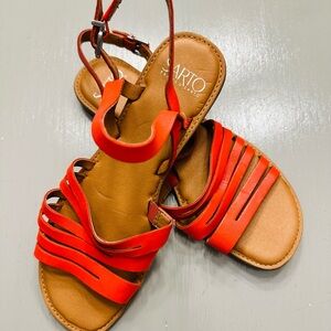 Franco Sarto Red Leather Sandals